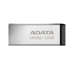 Memoria USB de 32GB UR350 3.2 Gen 1 (retrocompatible 3.0 y 2.0), diseño elegante sin tapa. Color Metálico, negro. UR350-32G-RSR/BK MEMDAT6980_full