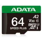 Micro Secure Digital ADATA SPEED PLUS microSDXC/SDHC UHS-I U3 V30 64GB Clase 10 (A2), lectura /escritura hasta 180/160(MB/s). UD64GUI3V30A2SP-RA1 MEMDAT7290_full