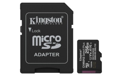 MEMORIA MICROSD KINGSTON CANVAS SELECT PLUS GEN3 256GB R.150MB/S CL10 UHS-I U1 V10 A1