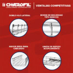 Charola Tipo Malla 66/250 mm, Acabado Electro Zinc, Hasta 263 Cables Cat6, Tramo de 3 Metros MG50434EZ-AD-1-l