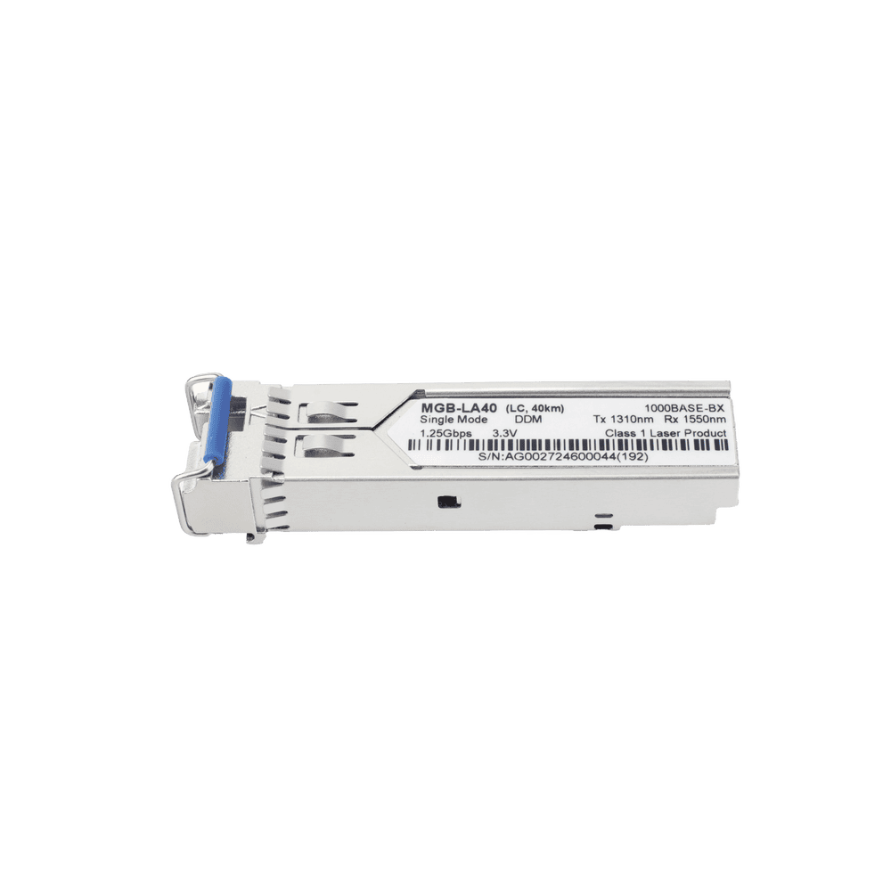MGBLA40-AD-3-l Transceptor mini-Gbic SFP 1G LC TX:1310nm RX:1550 para fibra Mono Modo 40 Km WDM, Requiere MGB-LB40 MGB-LA40 4