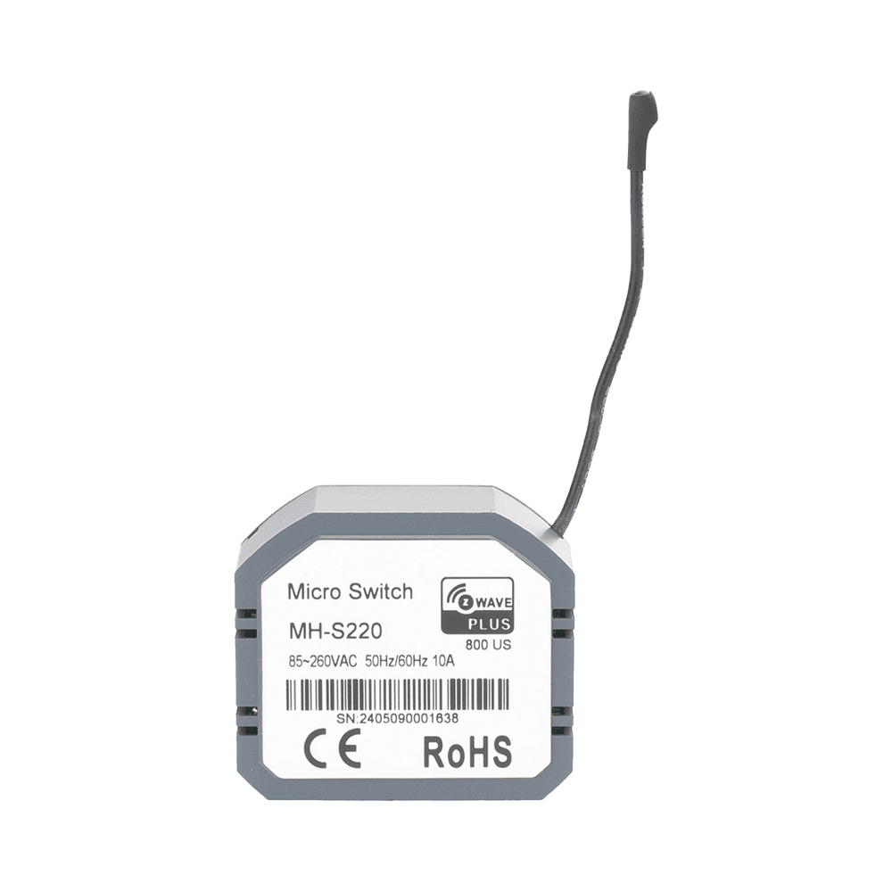 MHS220-AD-1-l (ZWAVE) Micro modulo On/Off , para 1 circuito, doble control MHS220 2