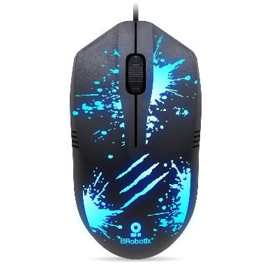Mouse USB RGB XPLOTION BROBOTIX 263939 , Negro, 800/1200/1600 DPI