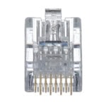 Plug RJ45 Cat5e, Para Cable UTP de Calibres 24-26 AWG, Chapado en Oro de 50 Micras, Paquete de 100 Piezas MP588C-FRENTE-l