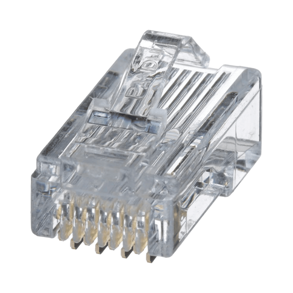 MP588C-l Plug RJ45 Cat5e, Para Cable UTP de Calibres 24-26 AWG, Chapado en Oro de 50 Micras, Paquete de 100 Piezas MP588-C 1