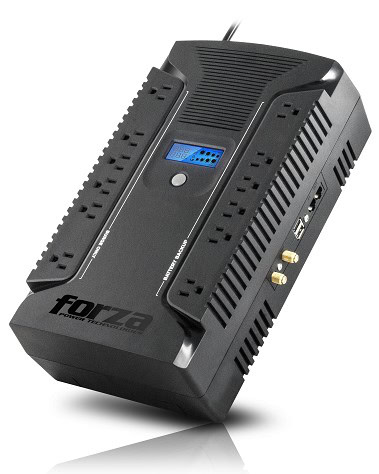 No-Break FORZA HT-1000LCD, 1000 VA, 500 W, Negro
