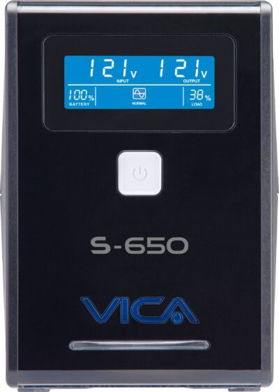 No break interactivo S650, 650VA/360W, entrada 127VCA 60 Hz, salida 120VCA, 4 tomas reguladas/4 reguladas y respaldadas, pantalla LCD,breaker termico