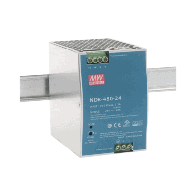 Fuente de Poder Industrial de 480W, salida 24 Vcc, para montaje en Riel Din