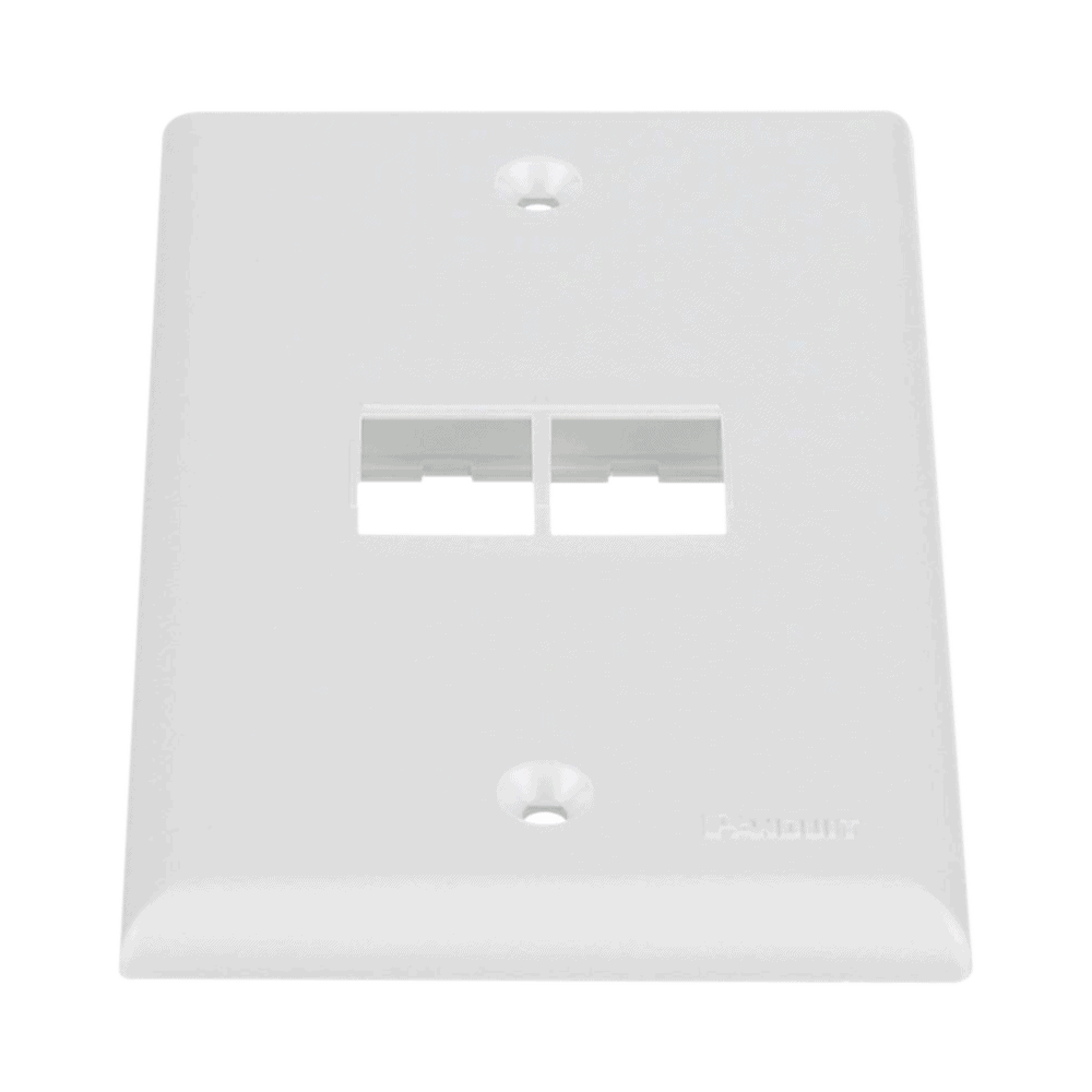 NK2FNWH-l Placa de Pared Vertical, Salida Para 2 Puertos Keystone, Color Blanco NK2FNWH 1