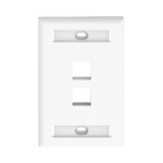 Placa de Pared Vertical, Salida Para 2 Puertos Keystone, Con Espacios Para Etiquetas, Color Blanco NK2FWHY-l