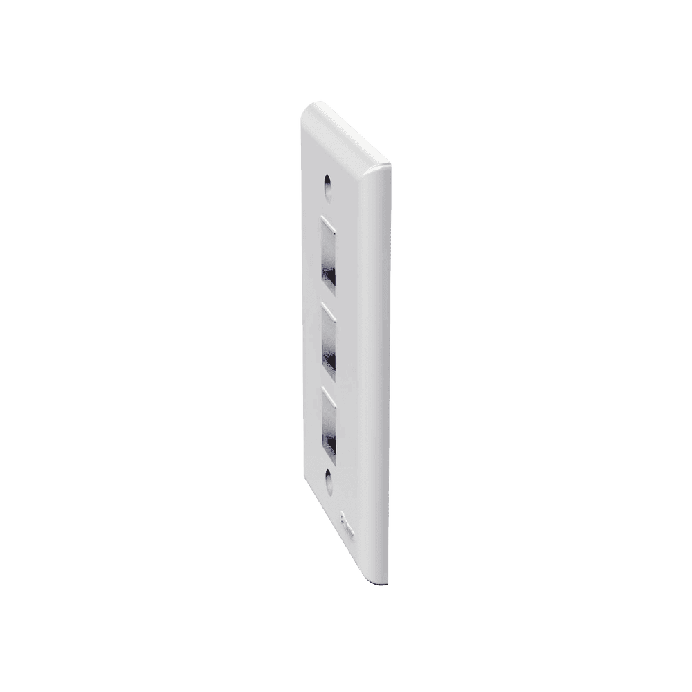 NK3FNWH-AD-2-l Placa de Pared Vertical, Salida Para 3 Puertos Keystone, Color Blanco NK3FNWH 3