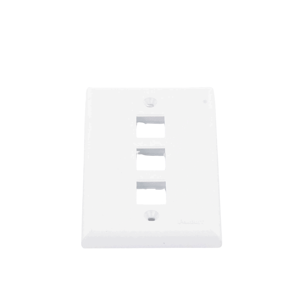 NK3FNWH-AD-4-l Placa de Pared Vertical, Salida Para 3 Puertos Keystone, Color Blanco NK3FNWH 5