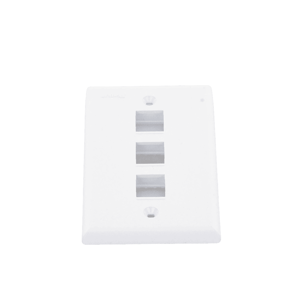 NK3FNWH-AD-6-l Placa de Pared Vertical, Salida Para 3 Puertos Keystone, Color Blanco NK3FNWH 7