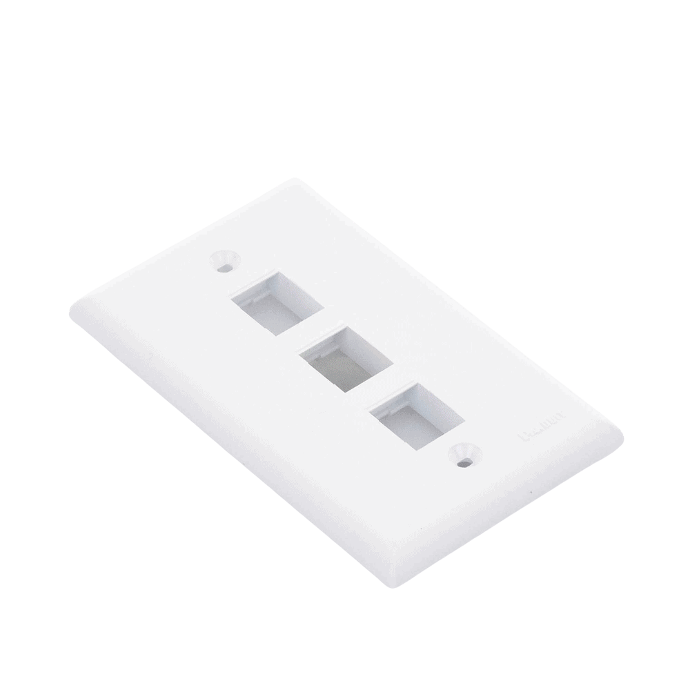 NK3FNWH-AD-7-l Placa de Pared Vertical, Salida Para 3 Puertos Keystone, Color Blanco NK3FNWH 8