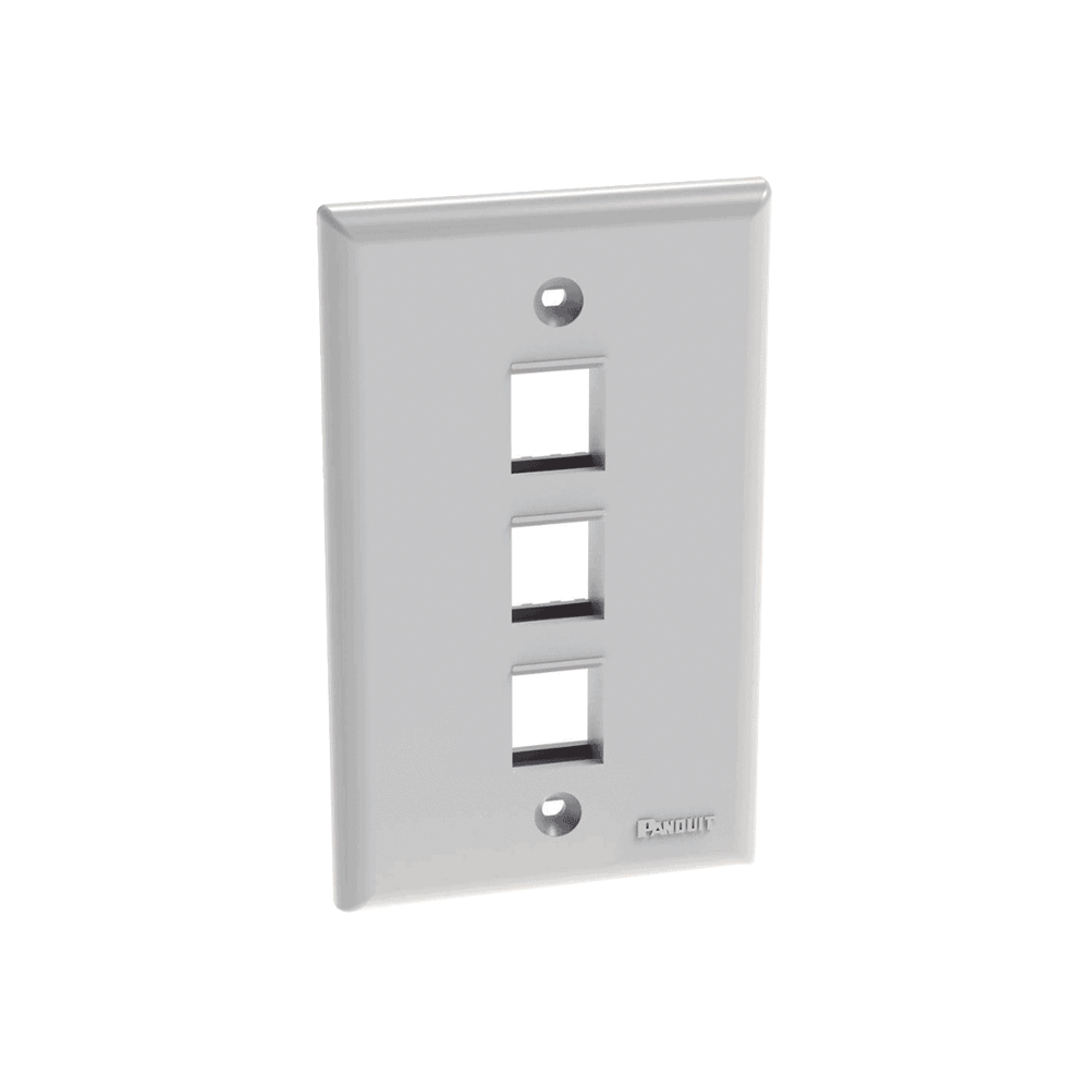 NK3FNWH-l Placa de Pared Vertical, Salida Para 3 Puertos Keystone, Color Blanco NK3FNWH 1