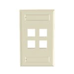 Placa de Pared Vertical, Salida Para 4 Puertos Keystone, Con Espacios Para Etiquetas, Color Marfil NK4FEIY-l