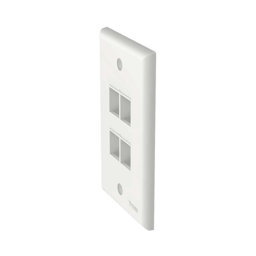 NK4FNWH-AD-1-l Placa de Pared Vertical, Salida Para 4 Puertos Keystone, Color Blanco NK4FNWH 2