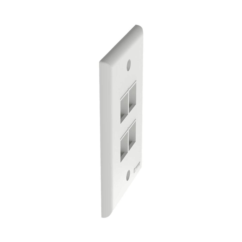 NK4FNWH-AD-2-l Placa de Pared Vertical, Salida Para 4 Puertos Keystone, Color Blanco NK4FNWH 3