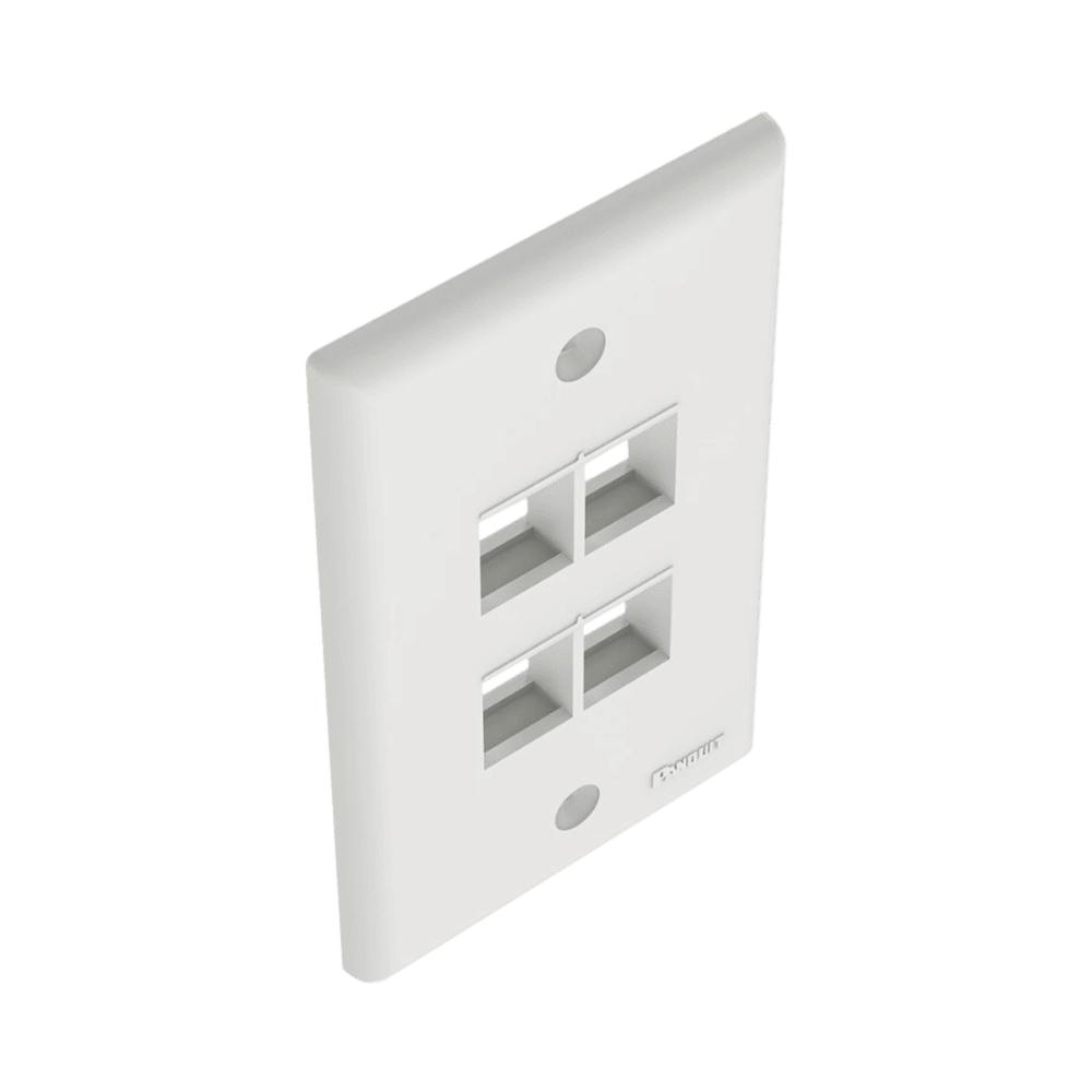 NK4FNWH-AD-3-l Placa de Pared Vertical, Salida Para 4 Puertos Keystone, Color Blanco NK4FNWH 4