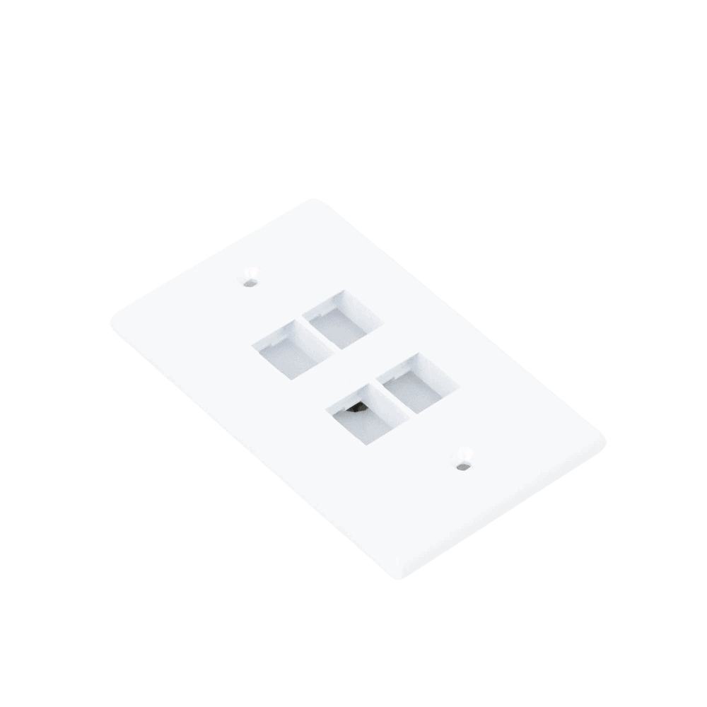 NK4FNWH-AD-7-l Placa de Pared Vertical, Salida Para 4 Puertos Keystone, Color Blanco NK4FNWH 8
