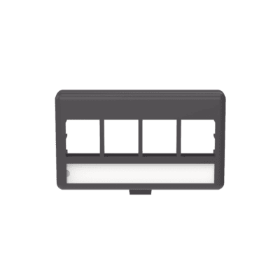 Placa de Mobiliario Modular Estándar, Salidas Para 4 Puertos Keystone, Color Negro