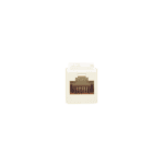 Conector Jack Estilo Leadframe, Tipo Keystone, Categoría 5e, de 8 Posiciones y 8 Cables, Color Blanco Mate NK5E88MIWY-LAT-IZQ-l