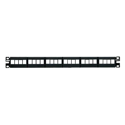 Panel de Parcheo Modular Keystone (Sin Conectores), de 24 Puertos, Espacio Para Identificación con Etiqueta Adhesiva, 1UR