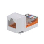 Conector Jack Estilo Leadframe, Tipo Keystone, Categoría 5e, de 8 Posiciones y 8 Cables, Color Blanco NKNK5E88MWHY