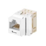 Conector Jack Estilo 110 (de Impacto), Tipo Keystone, Categoría 5e, de 8 Posiciones y 8 Cables, Color Blanco Mate NKP5E88MIW