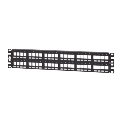 Panel de Parcheo Modular Keystone (Sin Conectores), Numerado y Espacio para Etiquetas, de 48 Puertos, 2UR