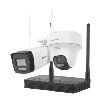Kit IP Inalámbrico 4 Megapixel / NVS 4 Canales / 1 Cámara Bala Exterior + 1 Cámara Turret Interior con Lente 2.8 mm y Dual Light / Audio Bidireccional (Micrófono y Bocina) / Soporta Micro SD de 512 GB