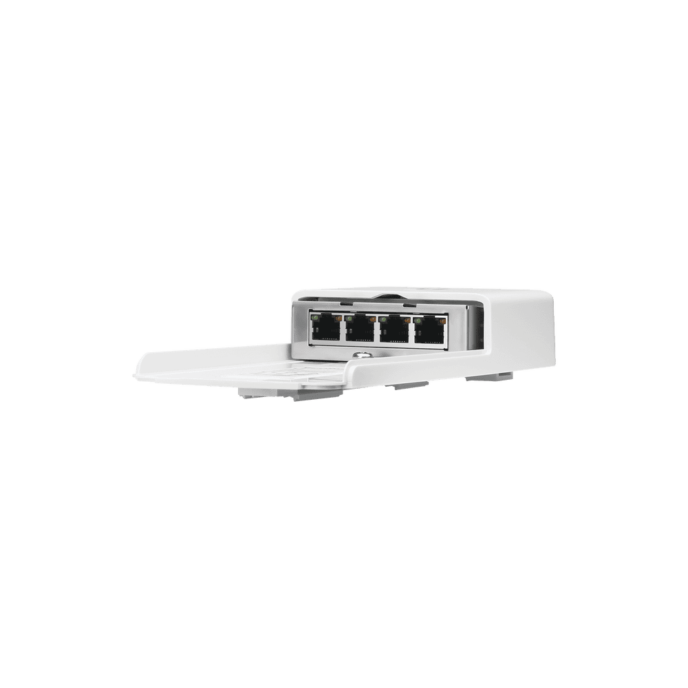 NSW-LAT-DER-l Switch PoE 24 V de Paso para Exterior con 4 Puertos Gigabit (1 PoE In, 3 PoE Out) NanoSwitch N-SW 4