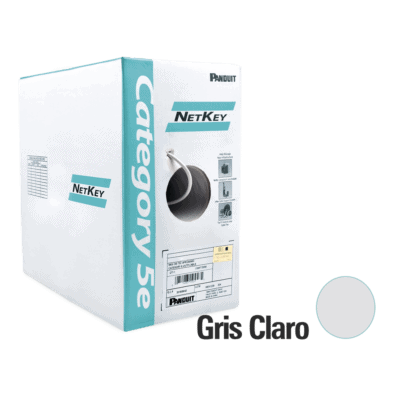 Bobina de Cable UTP 305 Metros (1000 Pies) de Cobre, NetKey, Gris Claro, Categoría 5e (24 AWG), PVC (CM), de 4 Pares