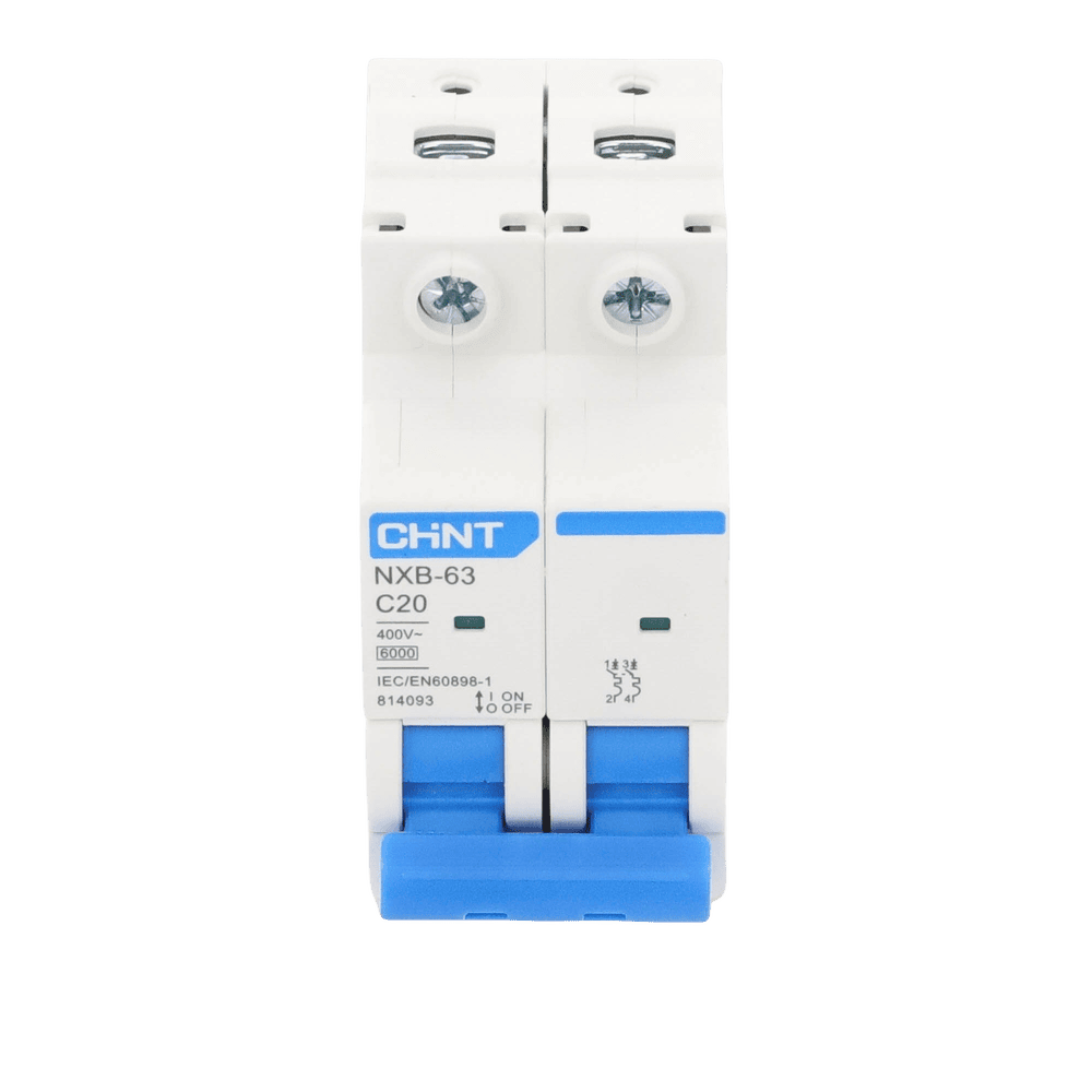 NXB632PC20-AD-1-l Pastilla para Riel Din, 2 Polos, 20 Amp, Vca:110/415v, 6kA, Catálogo: NXB632PC20, Serie: NXB-63. NXB632PC20 2