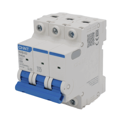 Pastilla para Riel Din, 3 Polos, 40 Amp, Vca:110/415v, 6kA, Catálogo: NXB633PD40, Serie: NXB-63.