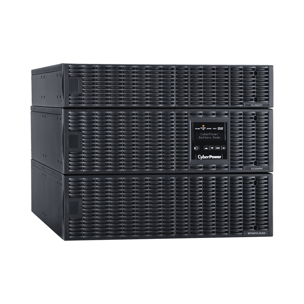 OL10KRTF-AD-2-l UPS de 10000 VA/10000 W, Online Doble Conversión, 200 - 240 Vac de Entrada, 120 - 240 Vac de Salida, Entrada Hardwired, Onda Senoidal Pura, Torre o Rack de 8 UR, Con 6 Tomas NEMA 5-20R, 3 NEMA L6-30R y Terminal Hardwire OL10KRTF 3