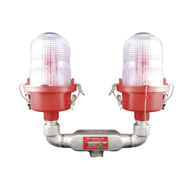Lámpara de Obstrucción Roja Certificada/ Luz Fija Tipo L-810 Doble LED/ 120 - 240 Vca/ Luz Infraroja
