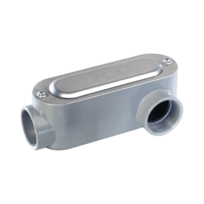 Caja Oval Roscada tipo LL de 1 1/4" (31.8 mm) / Incluye tapa y tornillos.