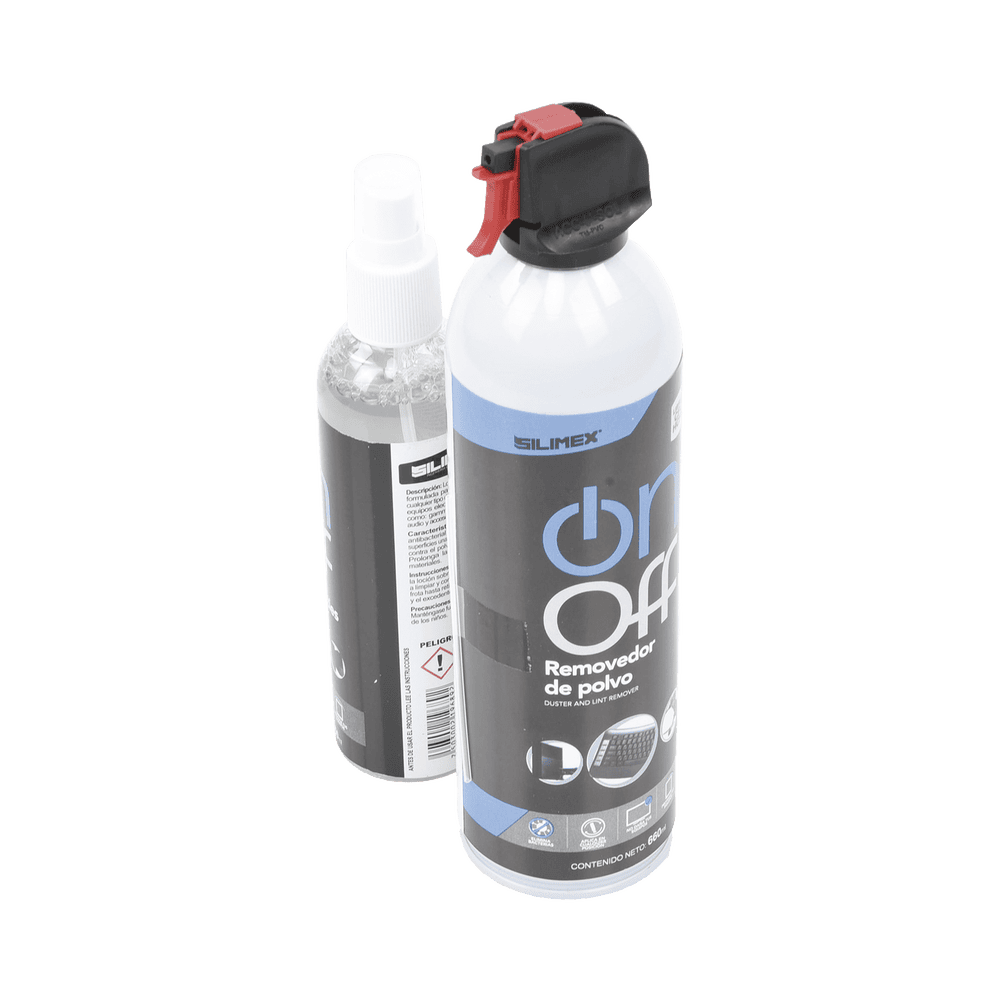 ONOFFCLEANERPACK-FRENTE-l Kit de Limpieza, incluye 4 productos especializados en limpieza de pantallas y superficies, equipo de cómputo y electrónicos ON-OFF-CLEANER-PACK 2