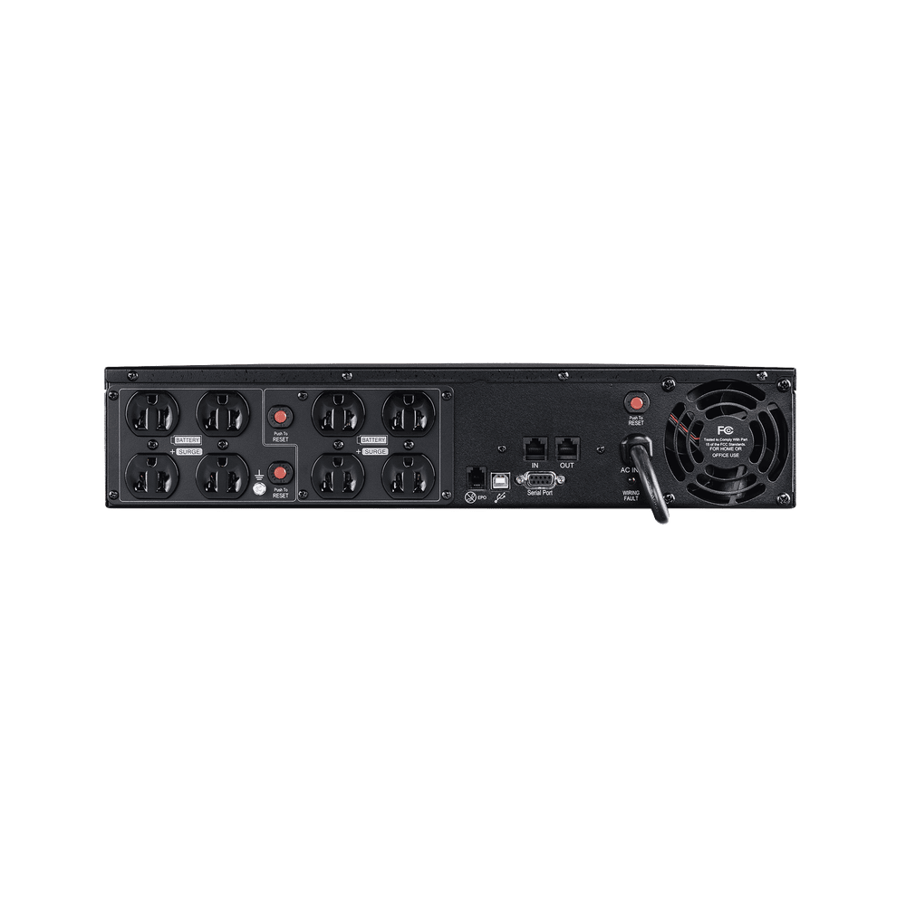 OR1500PFCRT2U-AD-3-l UPS de 1500 VA/1050 W, Topología Línea Interactiva, Entrada 120 Vca NEMA 5-15P, Onda Senoidal Pura, Torre o Rack 2 UR, Con 8 Tomas NEMA 5-15R OR1500PFCRT2U 4