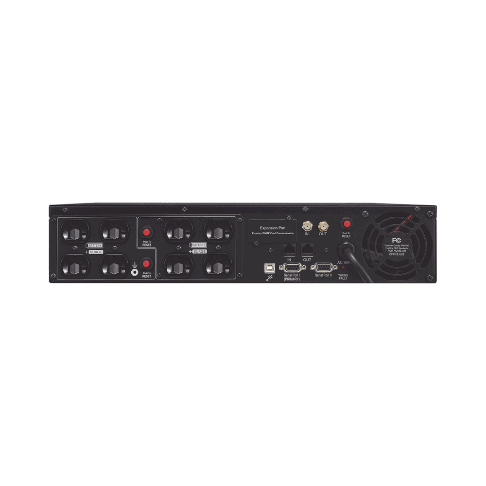 OR2200LCDRT2U-AD-1-l UPS de 2000 VA/1320 W, Topología Línea Interactiva, Entrada 120 Vca NEMA 5-20P, Torre o Rack 2 UR, Con 8 Tomas NEMA 5-20R OR2200LCDRT2U 2