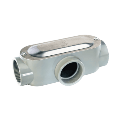Caja Condulet tipo T de 3/4" (19.05 mm)/ Incluye tapa y tornillos.