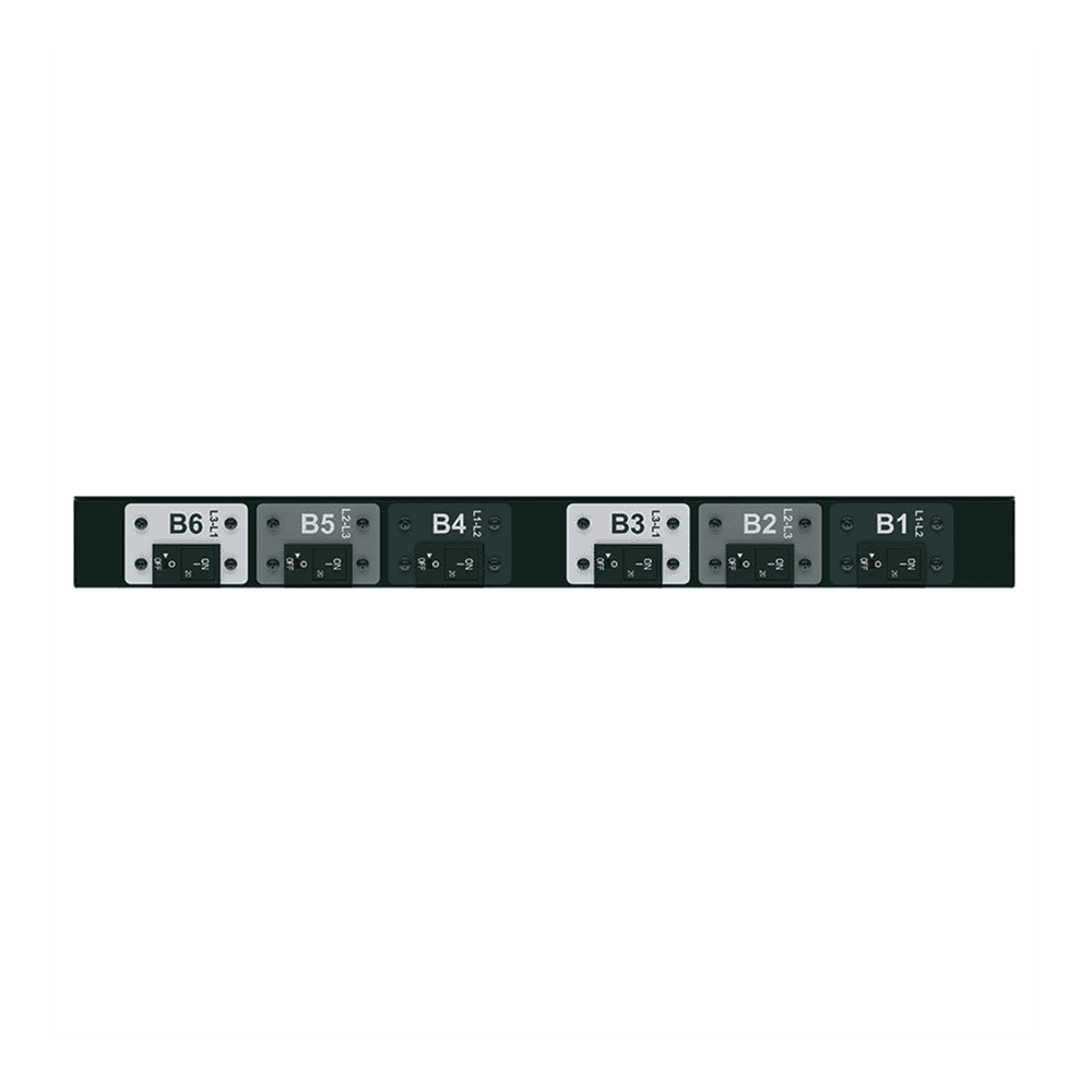 P06B02M-AD-3-l PDU Básico para Distribución de Energía, Plug de Entrada Trifásico CS8365C, Con 6 Contactos C19, Instalación Horizontal de 19in, 1UR, 50 Amp, 208 Vca P06B02M 4