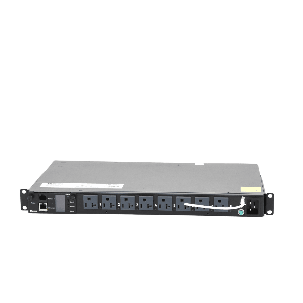 P08E14M-AD-3-l PDU Switchable y Monitoreable por Toma (MS) para Distribución de Energía, Enchufe de Entrada NEMA 5-15P, Con 8 Salidas 5-20R, Horizontal 19in, 120 Vca, 15 Amp, 1UR P08E14M 4