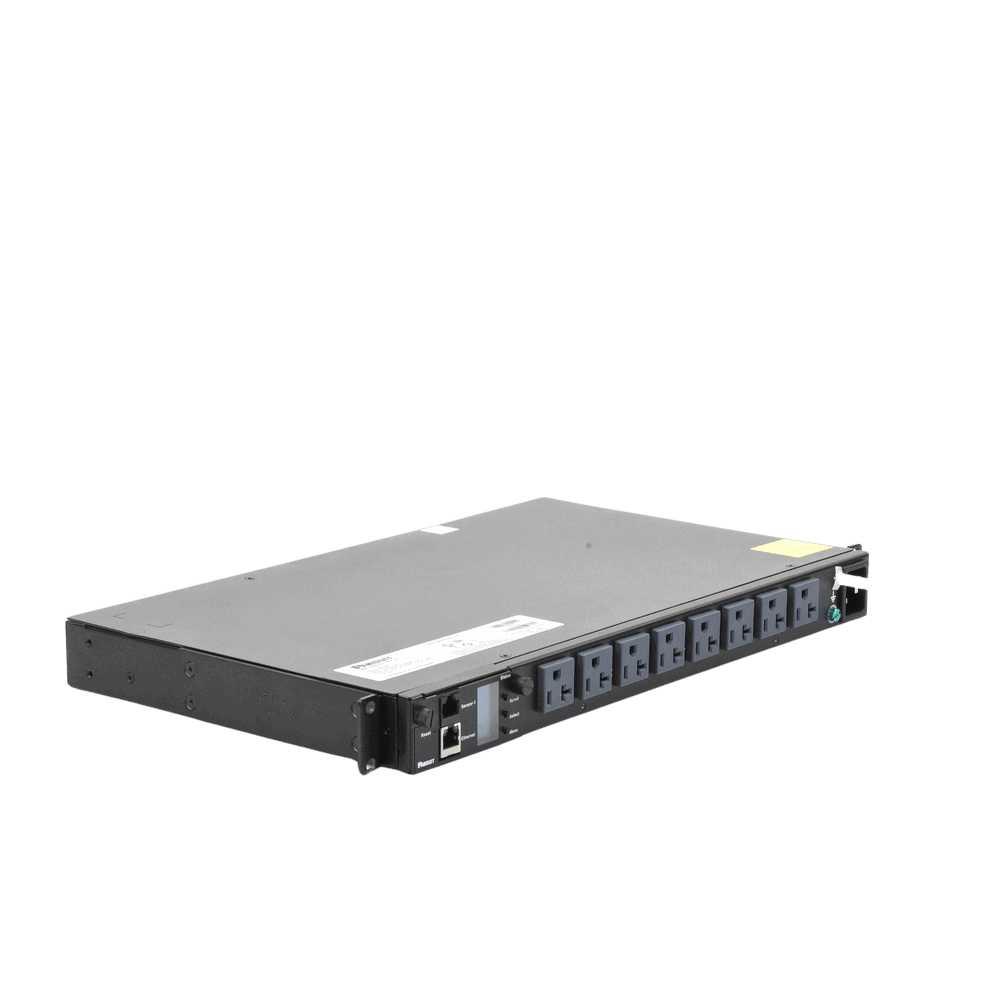 P08E14M-AD-4-l PDU Switchable y Monitoreable por Toma (MS) para Distribución de Energía, Enchufe de Entrada NEMA 5-15P, Con 8 Salidas 5-20R, Horizontal 19in, 120 Vca, 15 Amp, 1UR P08E14M 5