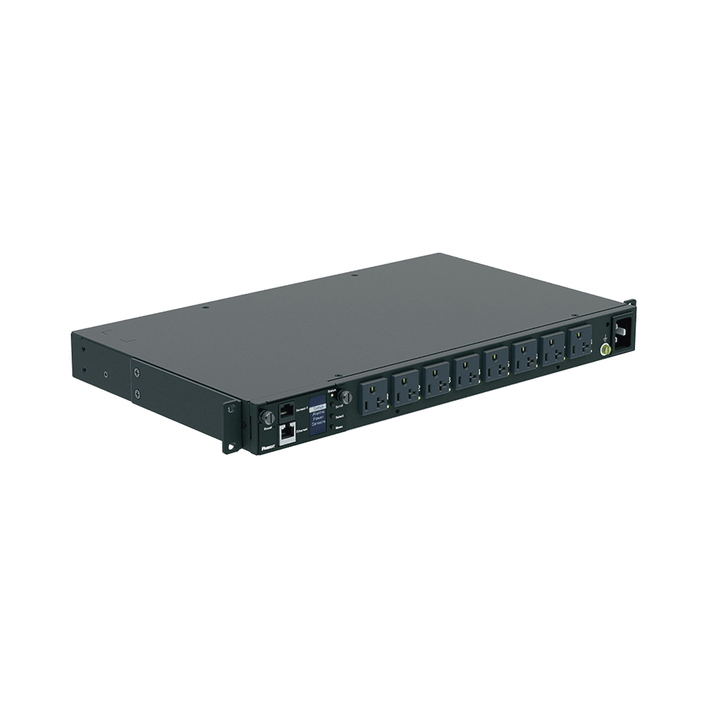 P08E14M-l PDU Switchable y Monitoreable por Toma (MS) para Distribución de Energía, Enchufe de Entrada NEMA 5-15P, Con 8 Salidas 5-20R, Horizontal 19in, 120 Vca, 15 Amp, 1UR P08E14M 1
