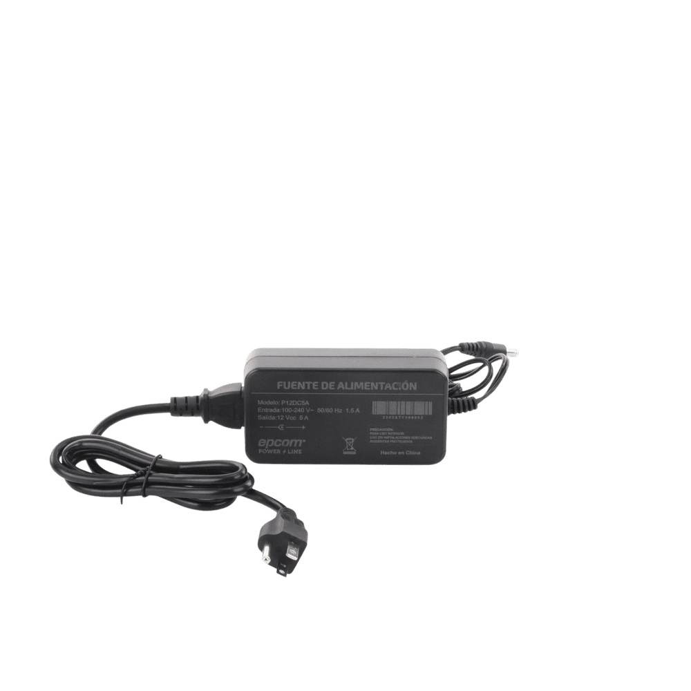 P12DC5A-LAT-IZQ-l Fuente de poder con Cables de Extensión para Mayor Alcance 12 Vcc / 5 Amperes / Profesional / 0.5 metros a la toma de alimentación / 0.5 metros a la conexión del dispositivo P12DC5A 3