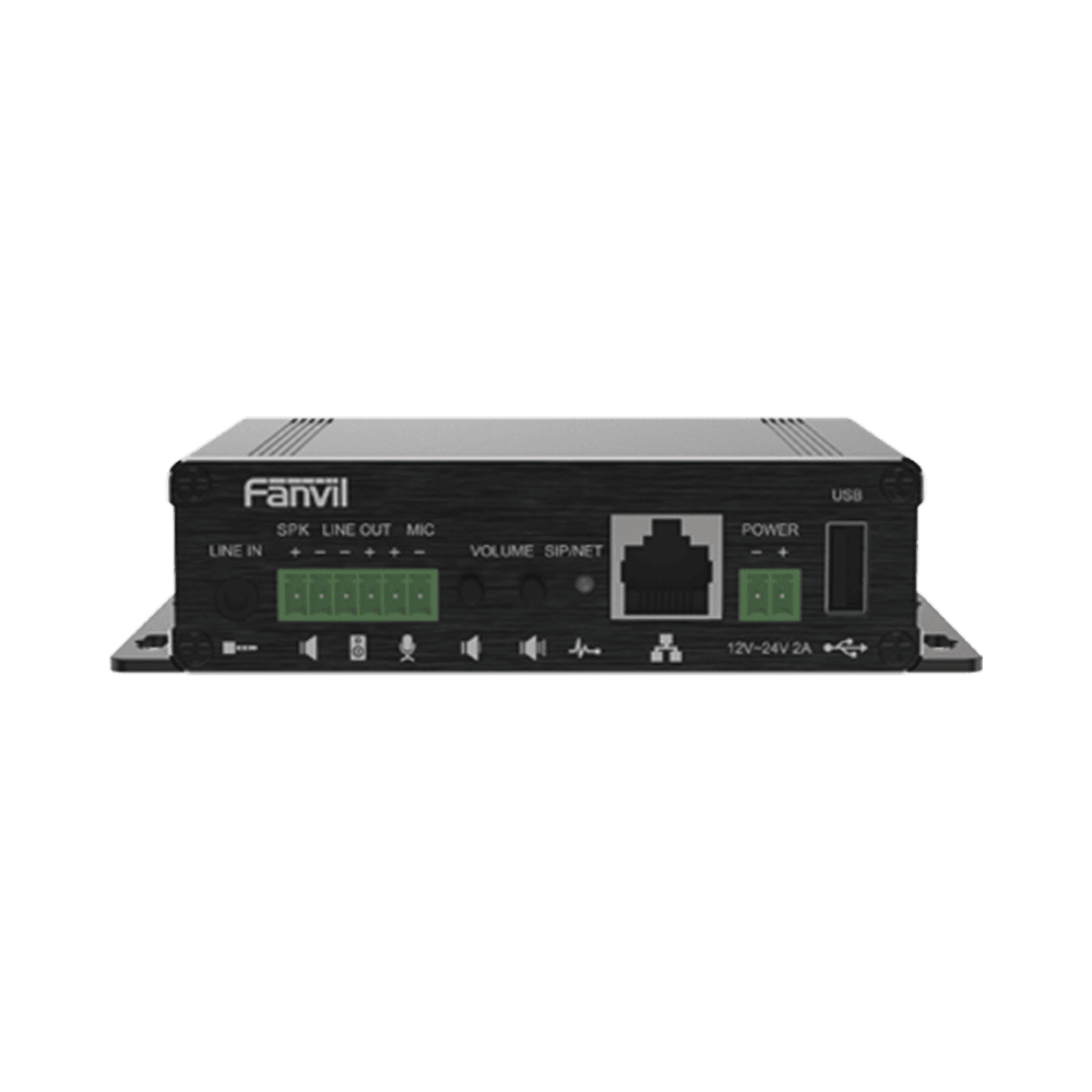 PA3F-FRENTE-l Gateway para Voceo IP/SIP, Entrada de audio (3.5mm), salida de amplificador integrado de hasta 30W, puerto USB (reproducción de MP3), PA3F 2