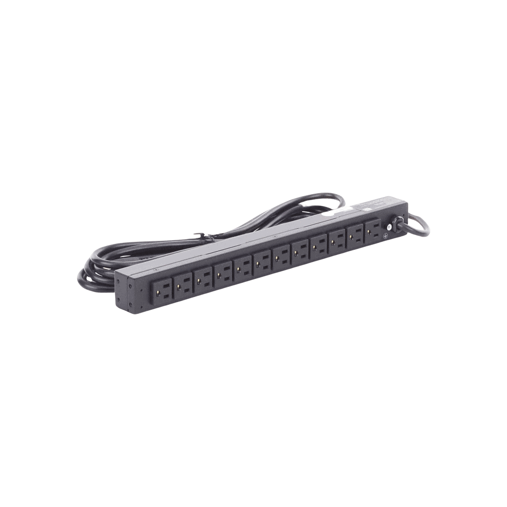 PDU15B12R-AD-7-l PDU Básico Para Distribución de Energía, Con 12 Tomas NEMA 5-15R Traseras, 1UR, 15 Amp, 120 Vca PDU15B12R 8