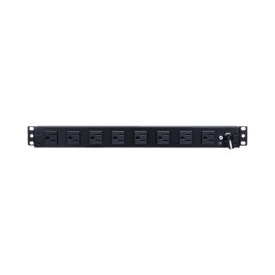 PDU Básico Para Distribución de Energía, Con 8 Tomas NEMA 5-15R Traseras y 2 Tomas 5-15R Frontales, 1UR, 15 Amp, 120 Vca
